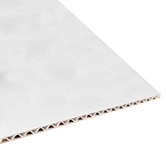 White Corrugated Backing Board closeup showing c-flutes
