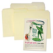 Lineco Archival File Folder in Tan with ephemera vintage ad