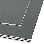 Superior strength gray/white board with micro-weave corrugated e-flute core